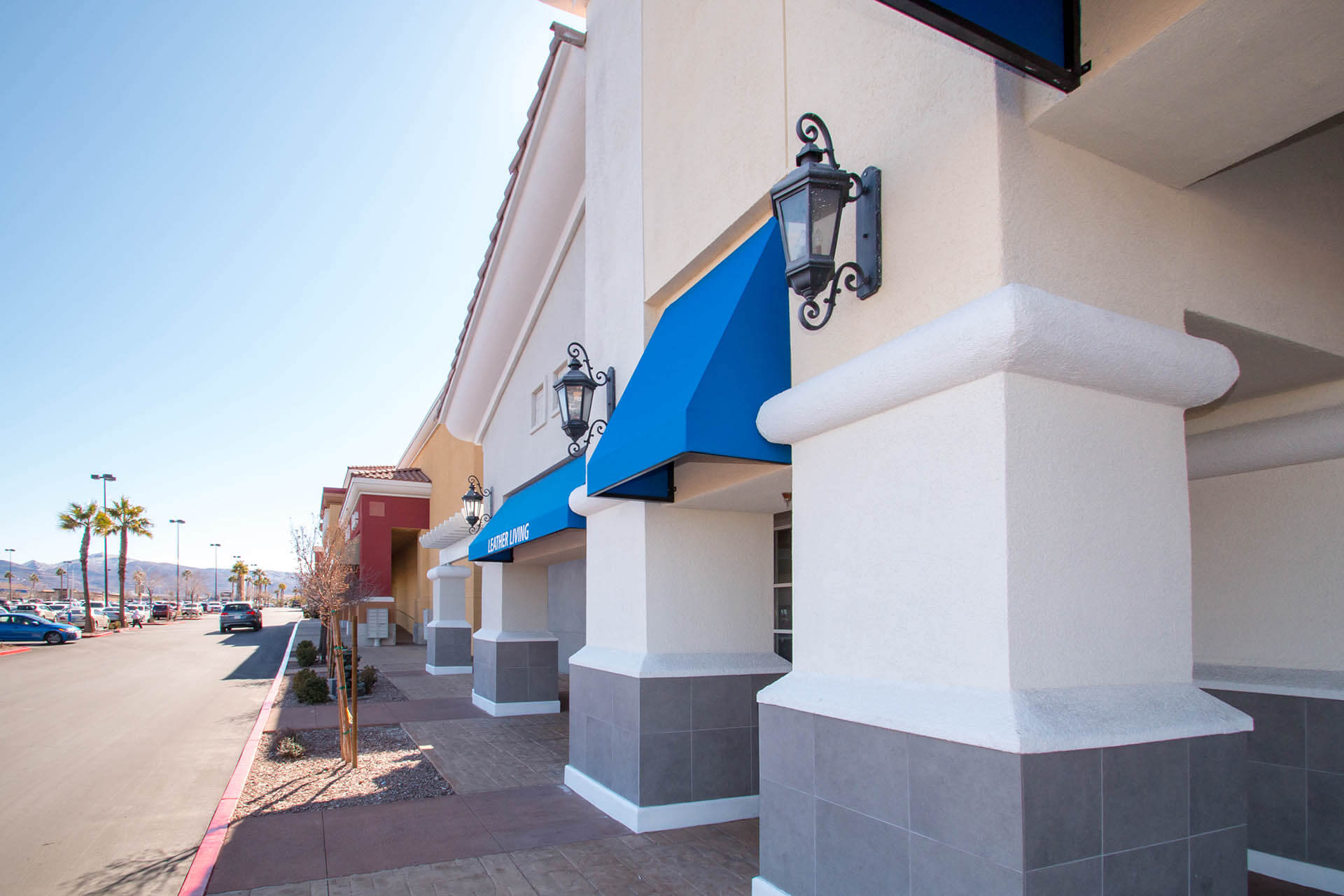 Beautiful Custom Commercial Awnings for Walker Furniture & Mattress in Henderson, Nevada - Metro Awnings