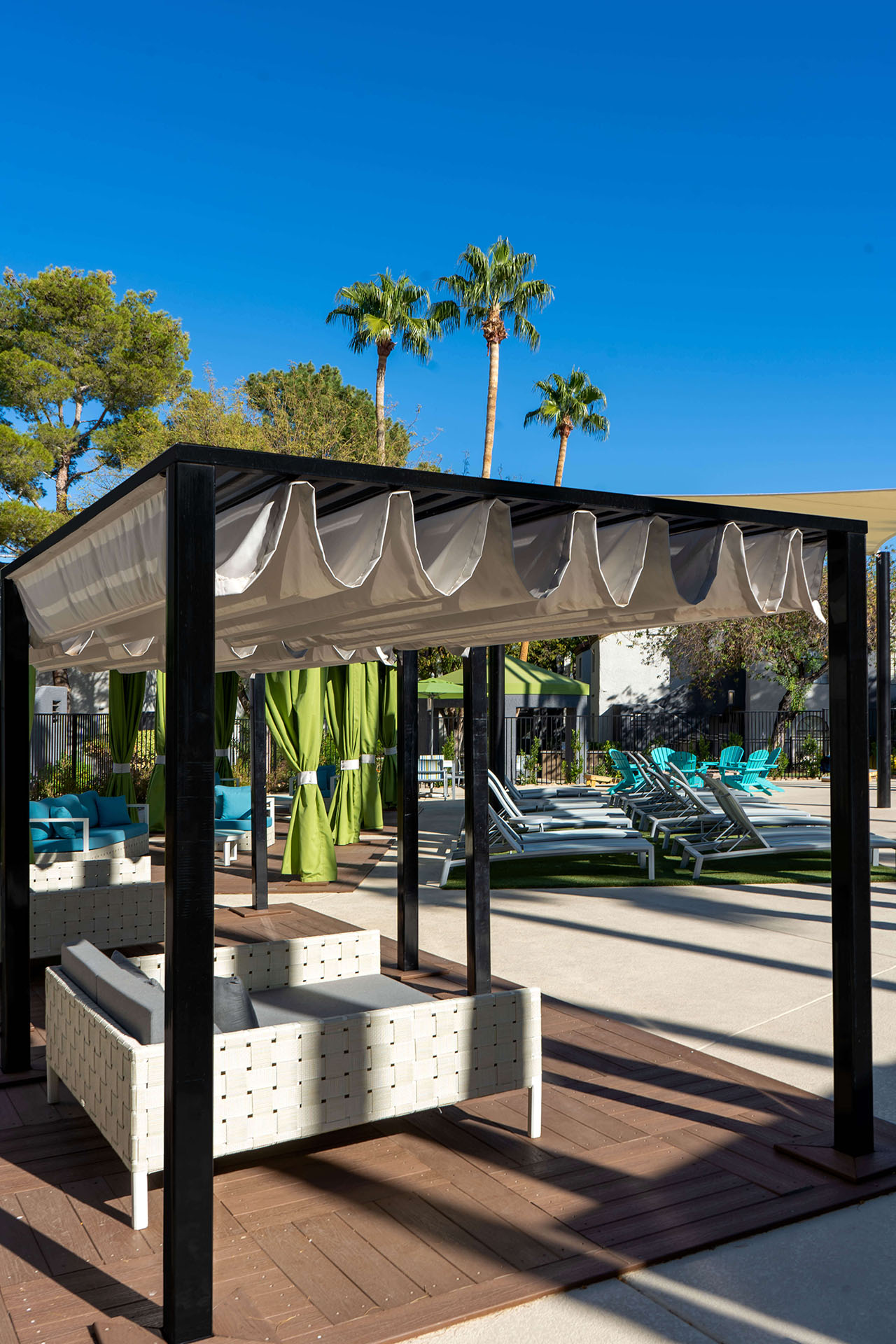 Poolside Custom Cabanas Designed and Fabricated by Metro Awnings of Southern Nevada