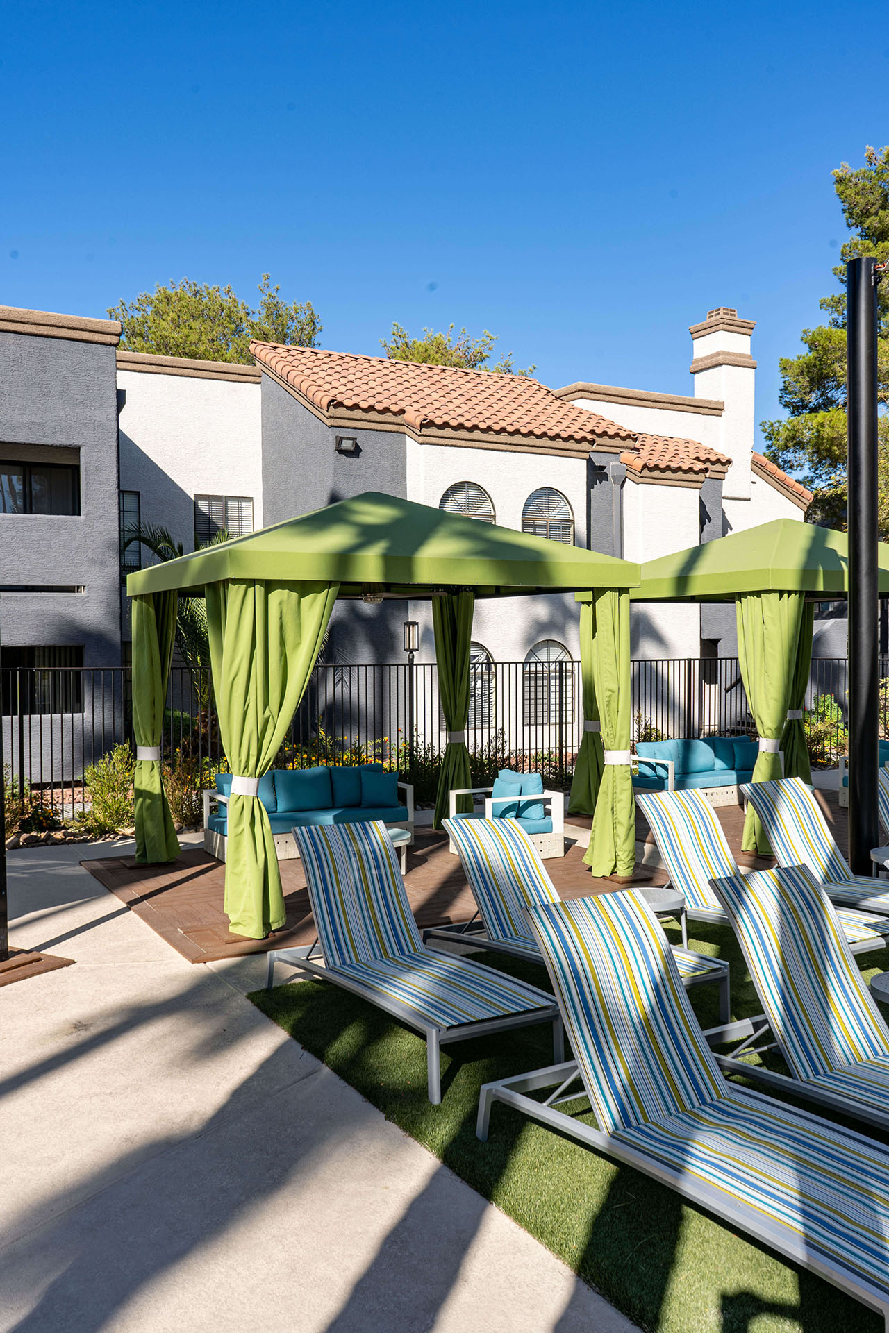 Beautiful Poolside Cabanas at the Martinique Bay Apartments located in Henderson, Nevada
